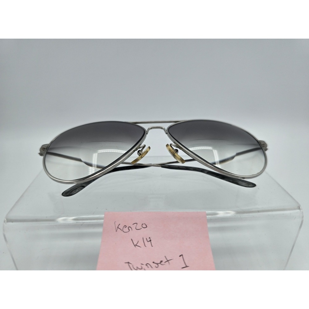 Vtg Kenzo TWINSET 1 K14 Silver Aviator 56-20-140 Full Rim Men's Eyeglasses Frame